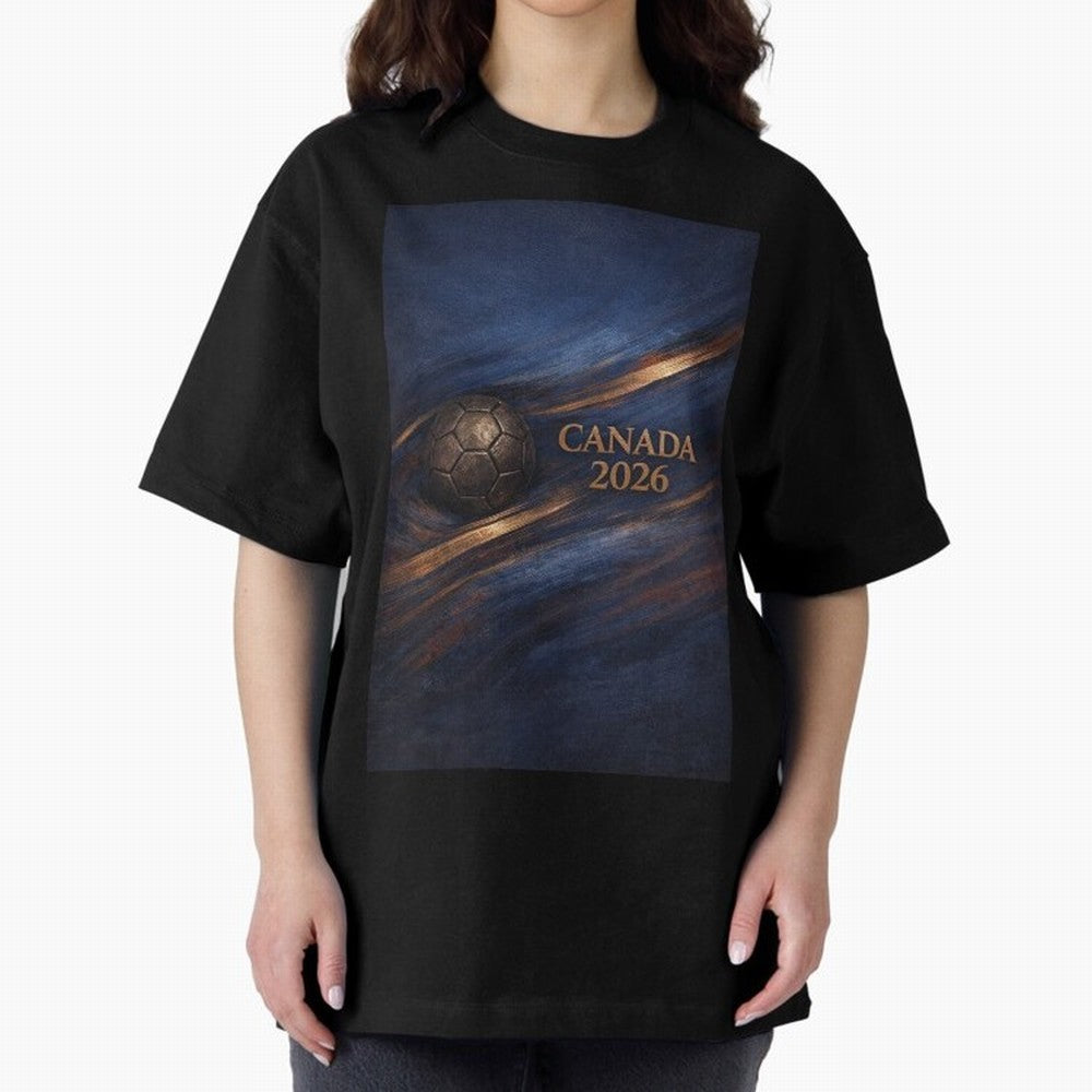 Canada 2026 Soccer Inspired Design Oversized T-Shirt Bring Bold Fan Energy to FIFA World Cup 2026 USA Canada Mexico for Fans of Mbappe and France, Bringing Champion Mindset, Group Stage Buzz, Knockout Tension and Passionate Fan Culture; Made for