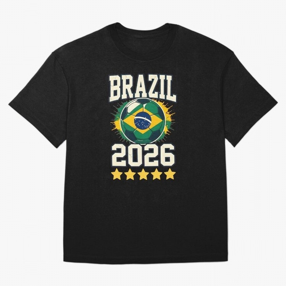 Brazil Soccer Football 2026 Oversized T-Shirt Mark Match Day Hype around FIFA World Cup 2026 Group Stage, Messi, Brazil, Game Day Rituals, Football Legends, Country Pride and the Road to the Final; Created for Match Day Parties, Soccer Gifts, Fan