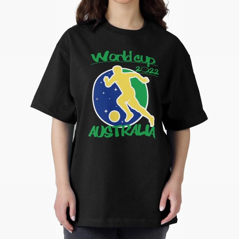 Australia World Cup 2022 Oversized T-Shirt Show Championship Spirit for FIFA World Cup 2026 USA Canada Mexico Inspired by Messi, Argentina Energy, Match Day Excitement, Supporter Culture, Golden Goals and Global Football Passion; Made for Die Hard
