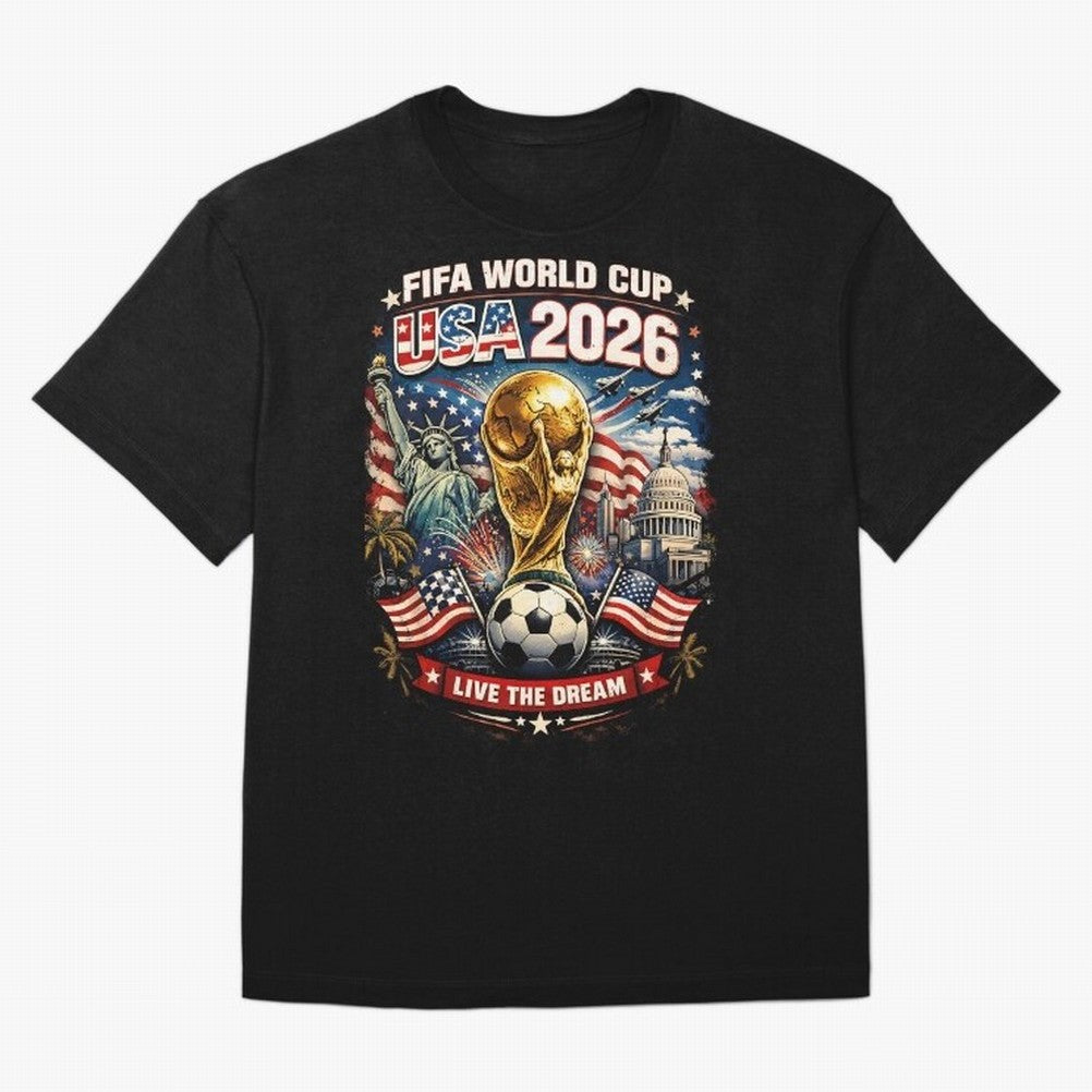 Fifa World Cup USA 2026 Colour Oversized T-Shirt Spotlight the FIFA World Cup 2026 Group Stage Journey through Messi, Neymar and Mbappe Highlights, France Pride, Worldwide Fan Energy, Dramatic Goals, Stadium Lights and Championship Celebrations;