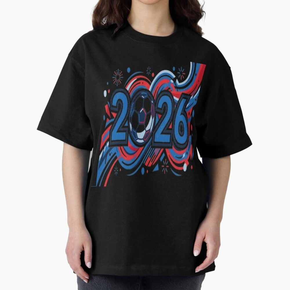 Football 2026 Oversized T-Shirt Support Iconic Players in the FIFA World Cup 2026 Journey through CR7 and Messi Highlights, England and Germany Pride, Global Supporter Spirit, Legendary Goals, National Colors and Tournament Celebration; Ideal for