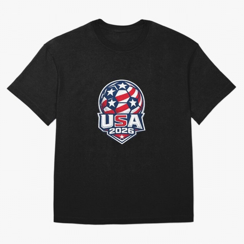 Usa 2026 World Cup - Star Spangled Soccer - American Host Fan Oversized T-Shirt Remember Iconic Moments from Global Football Passion for FIFA World Cup 2026 Group Stage, Made for Mbappe and Neymar, England, France and Netherlands, Vintage Soccer