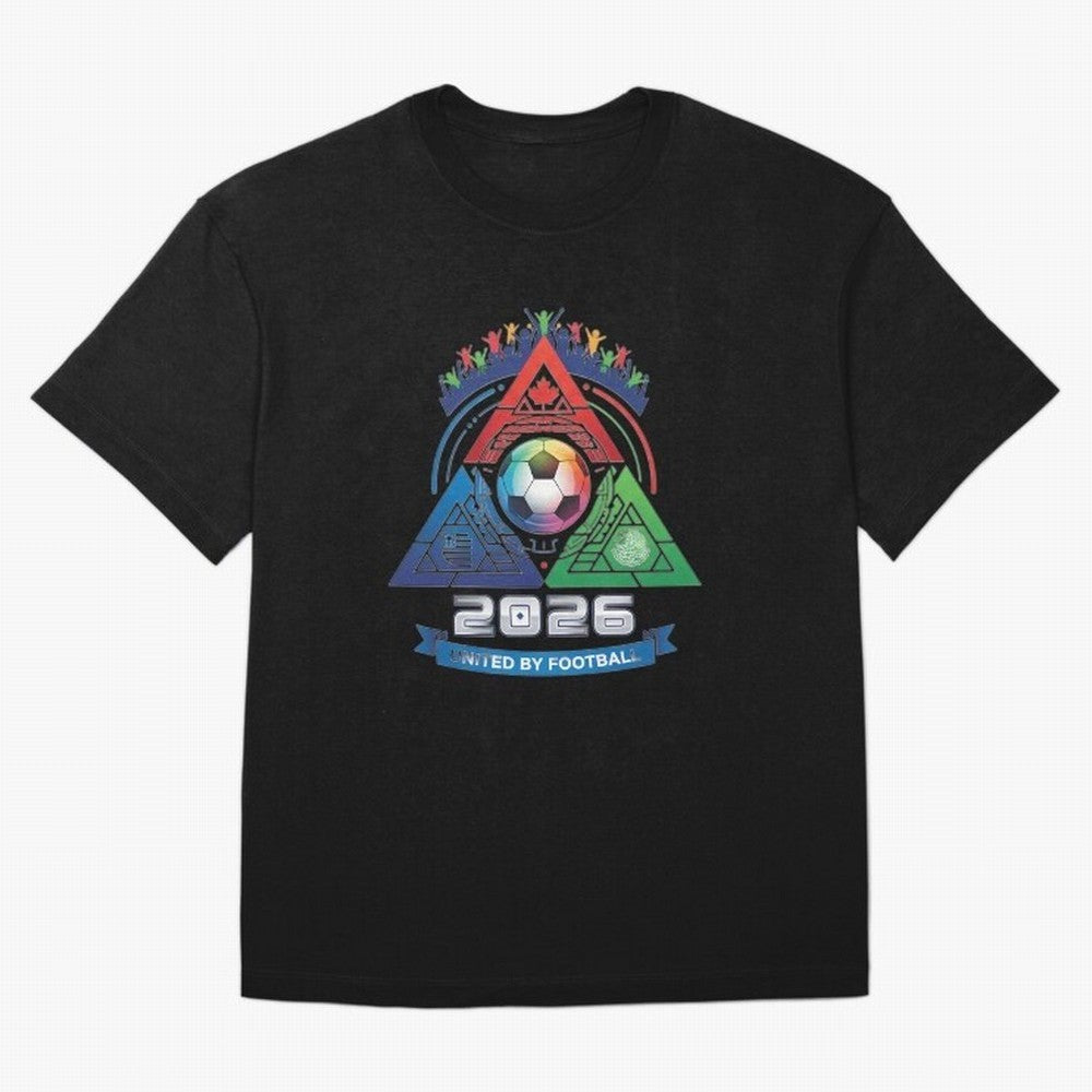 Triangular United By Football World Cup 2026 Emblem Oversized T-Shirt Show Match Day Excitement for FIFA World Cup 2026 for Fans of CR7 and Portugal, Bringing Football Passion, Legendary Performances, Festival Vibes and Supporter Community; Made