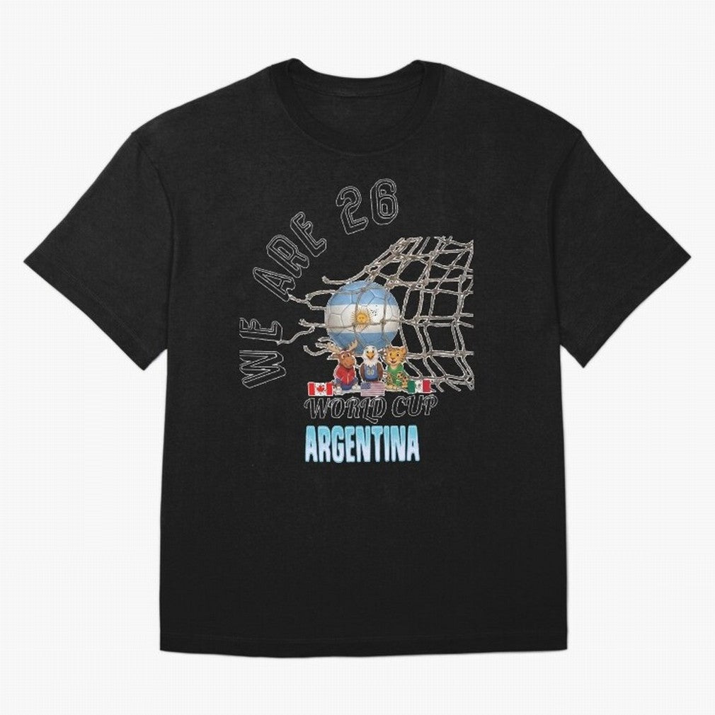 World Cup 26 - Argentina Oversized T-Shirt Celebrate Supporters United by Global Football Passion for FIFA World Cup 2026 USA Canada Mexico, Inspired by Cristiano Ronaldo, Haaland and CR7, Spain, Football Festival Excitement, Trophy Ambitions,