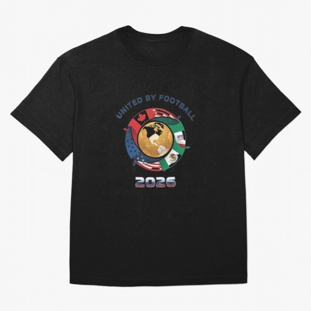 United By Football 2026 Oversized T-Shirt Celebrate Football Dreams Across FIFA World Cup 2026 Group Stage for Fans of Haaland and Mbappe and Brazil, Portugal and Argentina, Bringing Global Supporter Spirit, Legendary Goals, National Colors and