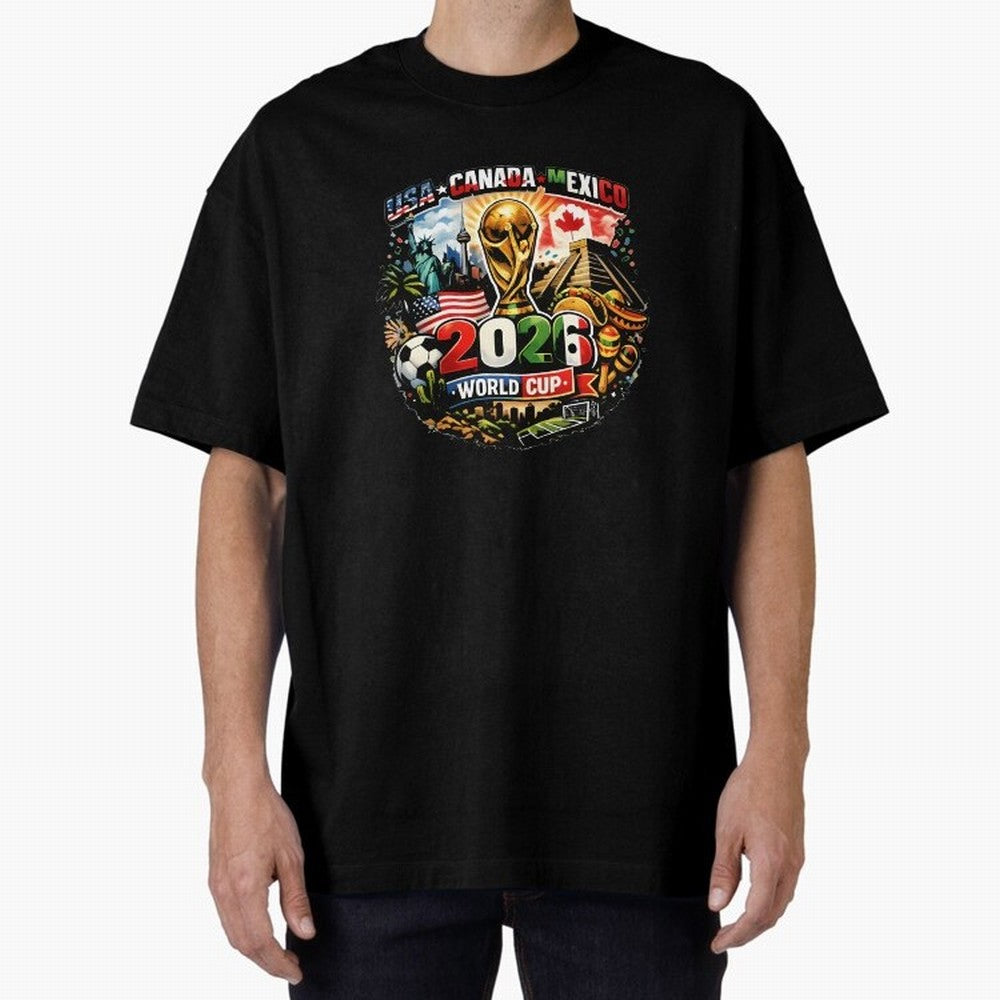 World Cup 2026 Funny Soccer Tournament 2026 T-Shirt_88656674 Oversized T-Shirt Carry the Dream of Match Day Hype around FIFA World Cup 2026 USA Canada Mexico, Haaland, Spain and Netherlands, Vintage Soccer Flavor, Modern Football Stars, National