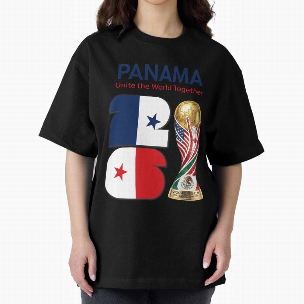 World Cup 2026, IMG 026, PANAMA 001 Oversized T-Shirt Show Passion for the Stars of the FIFA World Cup 2026 Group Stage Journey through Messi and Cristiano Ronaldo Highlights, Argentina, France and Brazil Pride, Worldwide Fan Energy, Dramatic