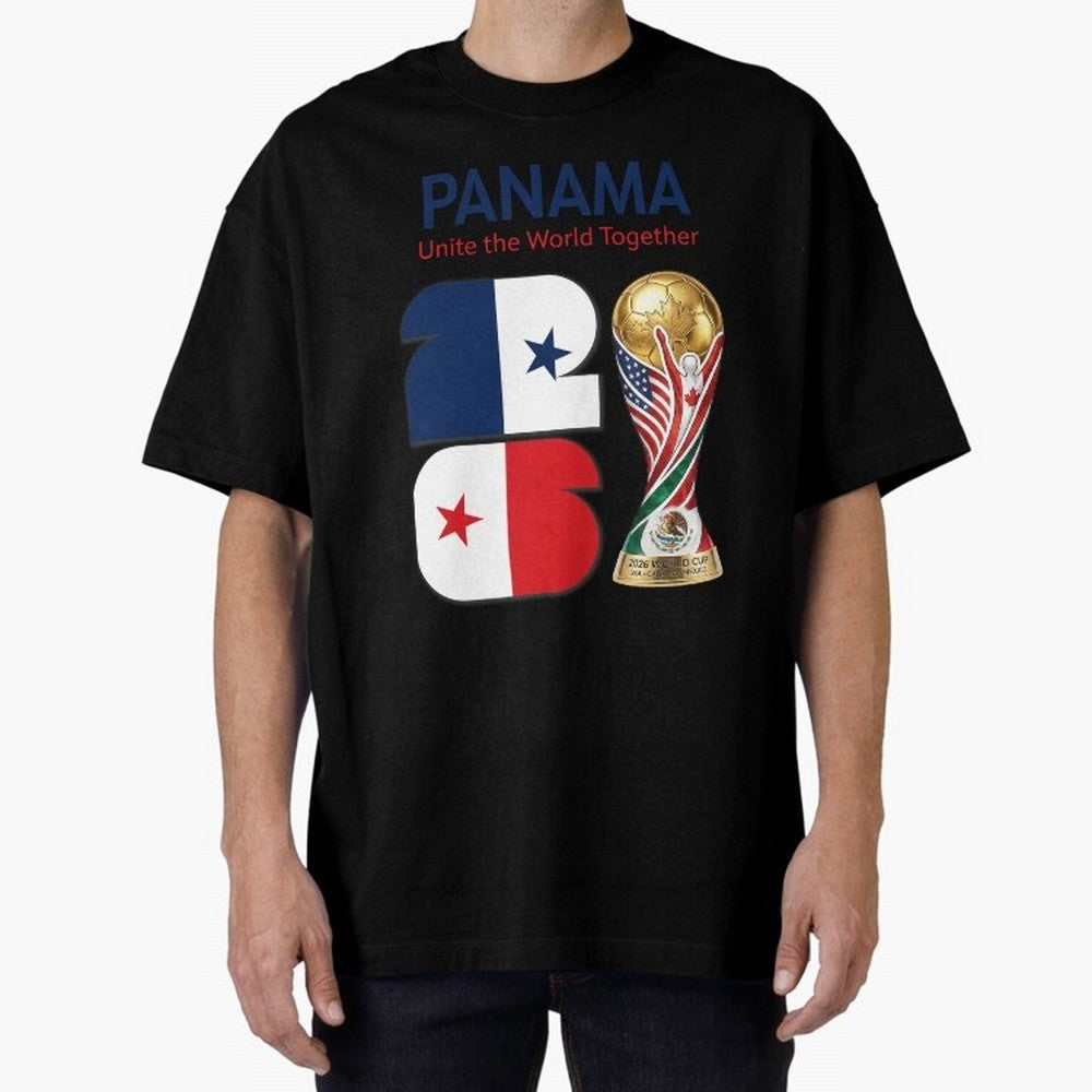 World Cup 2026, IMG 026, PANAMA 001 Oversized T-Shirt Show Passion for the Stars of the FIFA World Cup 2026 Group Stage Journey through Messi and Cristiano Ronaldo Highlights, Argentina, France and Brazil Pride, Worldwide Fan Energy, Dramatic