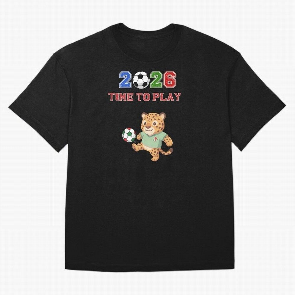 Mexico Soccer Jaguar Mascot 2026 Time To Play Football Oversized T-Shirt Show Love for Legendary Goals in FIFA World Cup 2026 USA Canada Mexico Spirit, with Argentina, Messi, Stadium Chants, National Pride, Trophy Dreams and Unforgettable Football