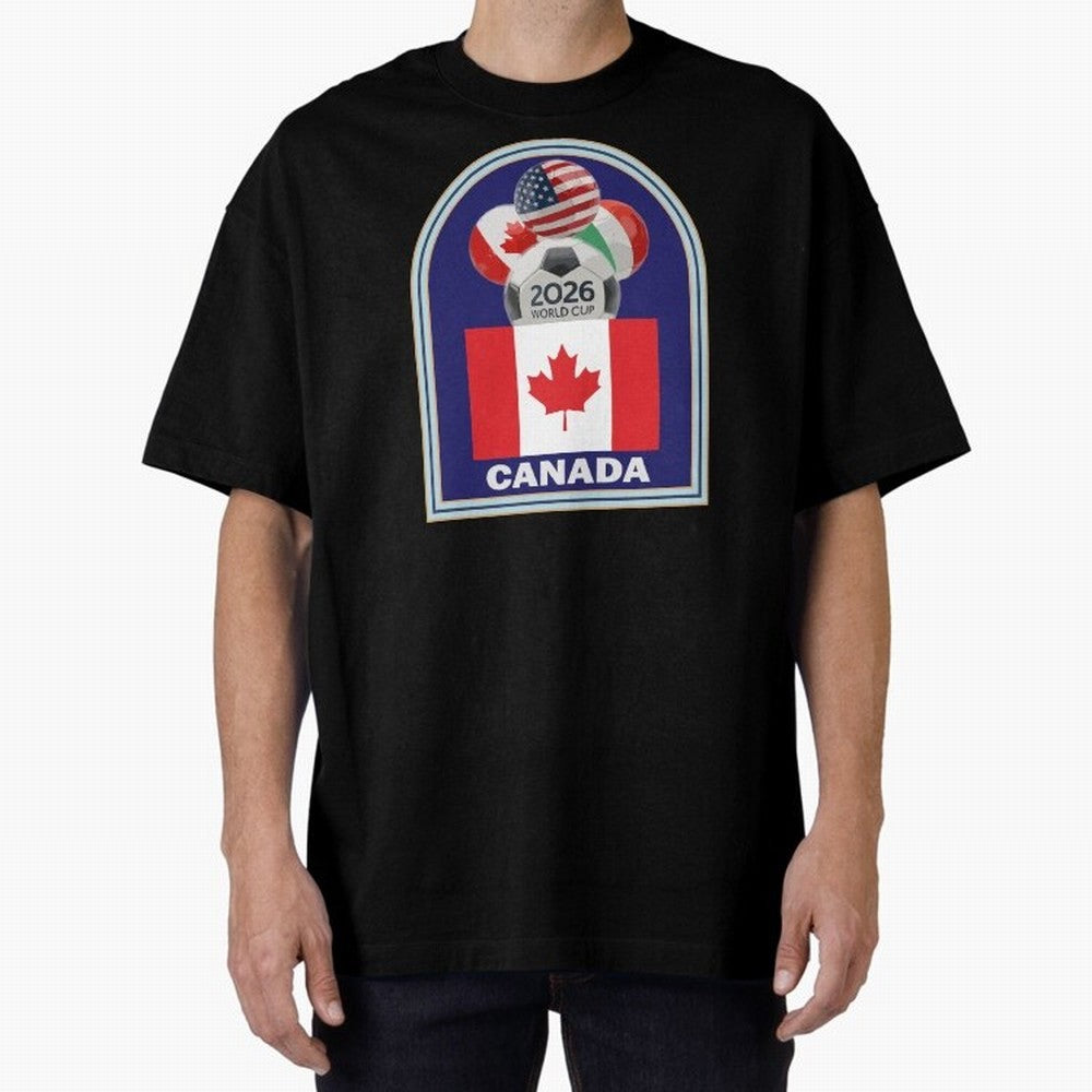 Canada 2026 Soccer T-shirt Oversized T-Shirt Unlock FIFA World Cup 2026 Filled with Messi, CR7 and Mbappe, Argentina and Brazil Energy, Soccer Culture, Superstar Moments, National Team Dreams and Competitive Fire; Ideal for Fans Who Follow Messi,