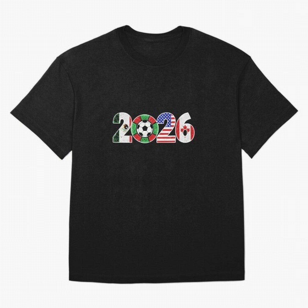 North American Soccer Spirit Team 2026 T-Shirt_82770209 Oversized T-Shirt Celebrate Supporters United by Global Football Passion for FIFA World Cup 2026 USA Canada Mexico, Filled with Cristiano Ronaldo, Haaland and CR7, England, France and