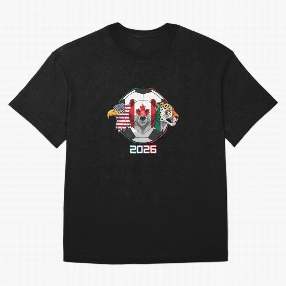 North American Soccer Animals 2026 Oversized T-Shirt Elevate the FIFA World Cup 2026 Group Stage Journey through Messi, Neymar and Mbappe Highlights, Argentina Pride, Retro Football Energy, Iconic Rivalries, Trophy Chase Drama and Stadium