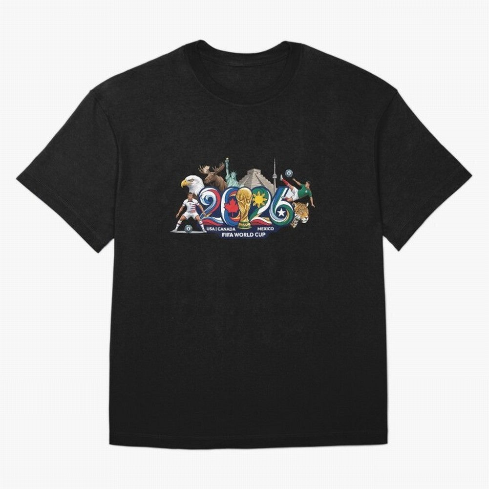 FIFA World Cup 2026 North America: USA Canada Mexico United Nations of Football Oversized T-Shirt Live the Energy of the FIFA World Cup 2026 USA Canada Mexico Journey through Messi and Cristiano Ronaldo Highlights, Spain and Netherlands Pride,