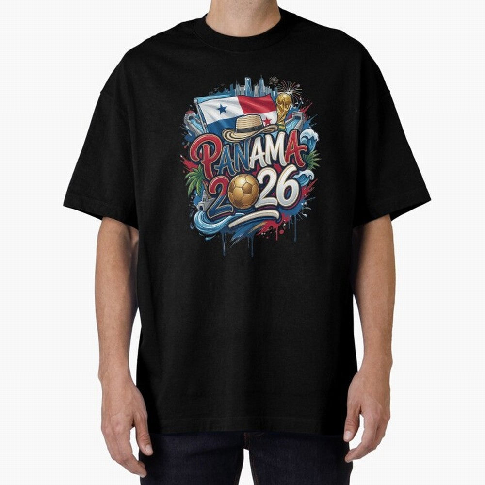 Panama World Cup 2026 Football Legacy Oversized T-Shirt Build FIFA World Cup 2026 Made for Mbappe and Neymar, Germany Energy, Vintage Soccer Flavor, Modern Football Stars, National Flags and Final Night Emotion; Ideal for Passionate Fans Who Love
