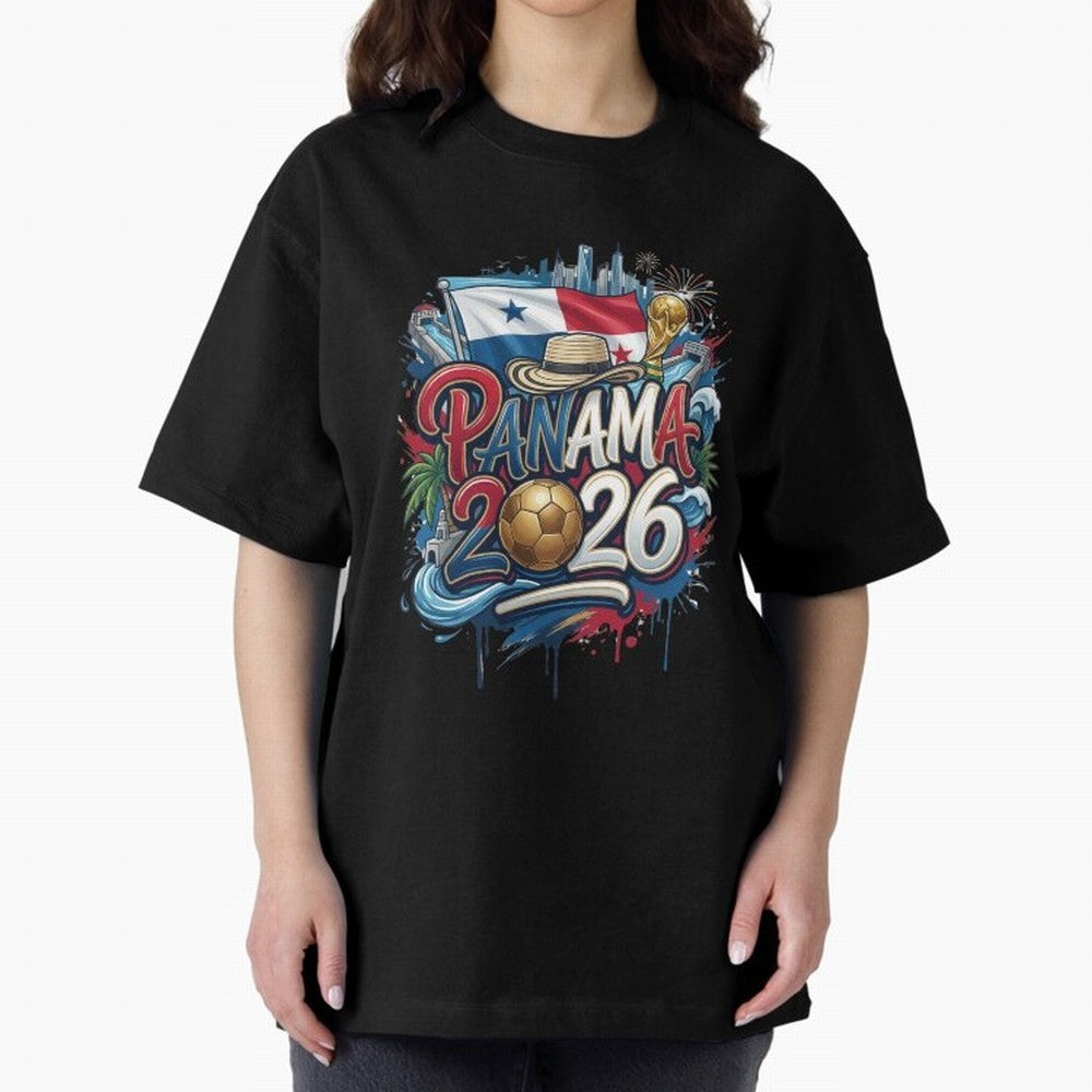 Panama World Cup 2026 Football Legacy Oversized T-Shirt Build FIFA World Cup 2026 Made for Mbappe and Neymar, Germany Energy, Vintage Soccer Flavor, Modern Football Stars, National Flags and Final Night Emotion; Ideal for Passionate Fans Who Love