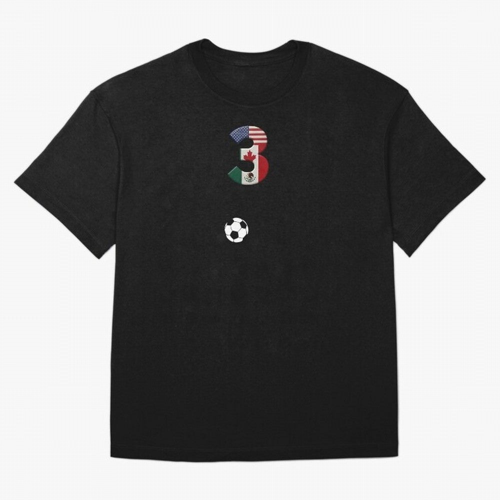 World Cup 2026 Host Nations Oversized T-Shirt Carry the Colors and Pride of FIFA World Cup 2026 Centered on Messi, Neymar and Mbappe, France and Portugal Energy, Football Festival Excitement, Trophy Ambitions, Country Rivalries and Star Player