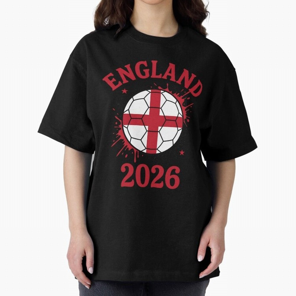 England World Cup 2026 football supporter| St George Cross Football Oversized T-Shirt Experience the FIFA World Cup 2026 Journey through CR7 Highlights, France and Portugal Pride, Retro Football Energy, Iconic Rivalries, Trophy Chase Drama and