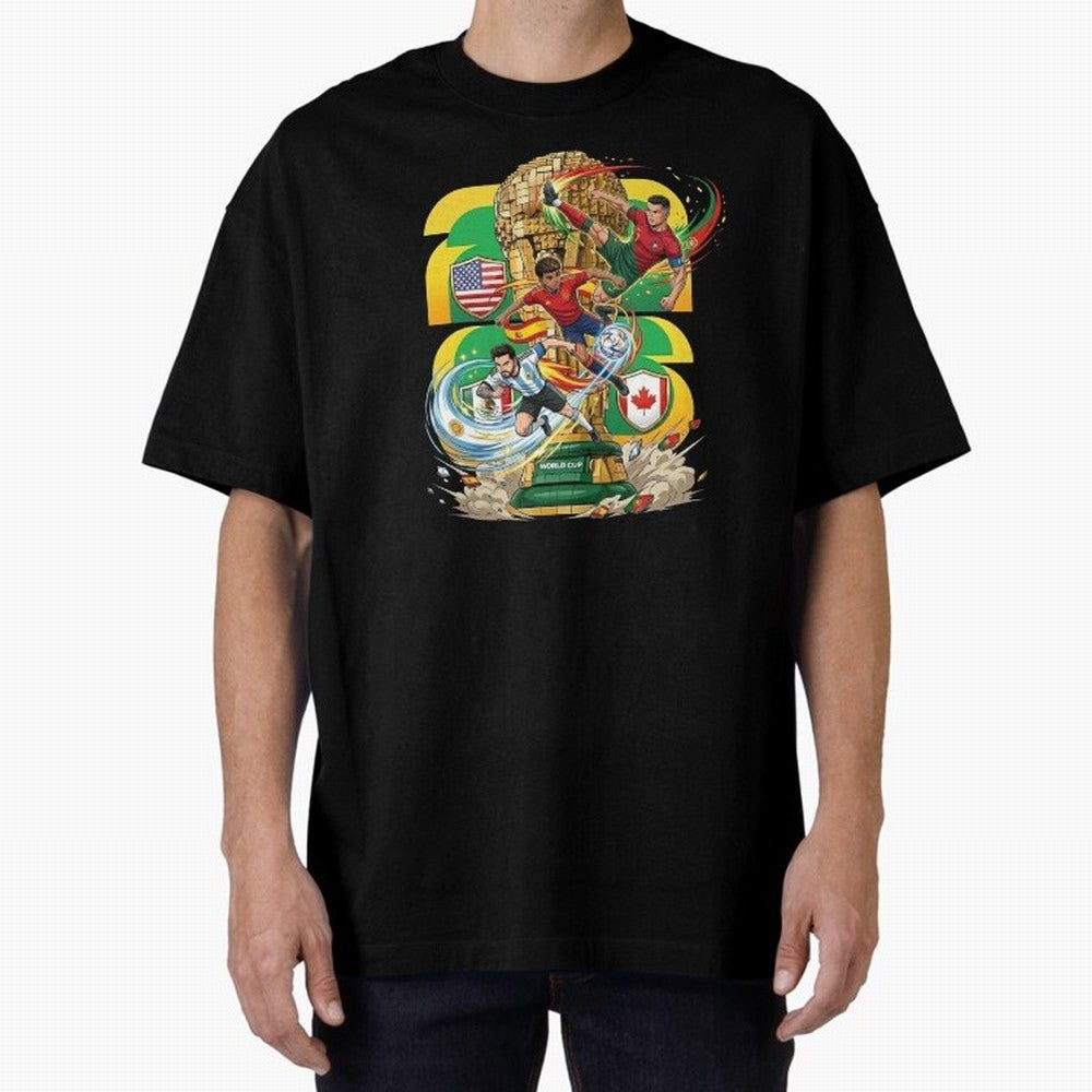 World Cup Teams 2026 Oversized T-Shirt Elevate Match Day Hype around FIFA World Cup 2026 Group Stage, Haaland, Argentina and Brazil, Stadium Memories, Football Loyalty, International Chants and Championship Tradition; Great for Watch Parties,