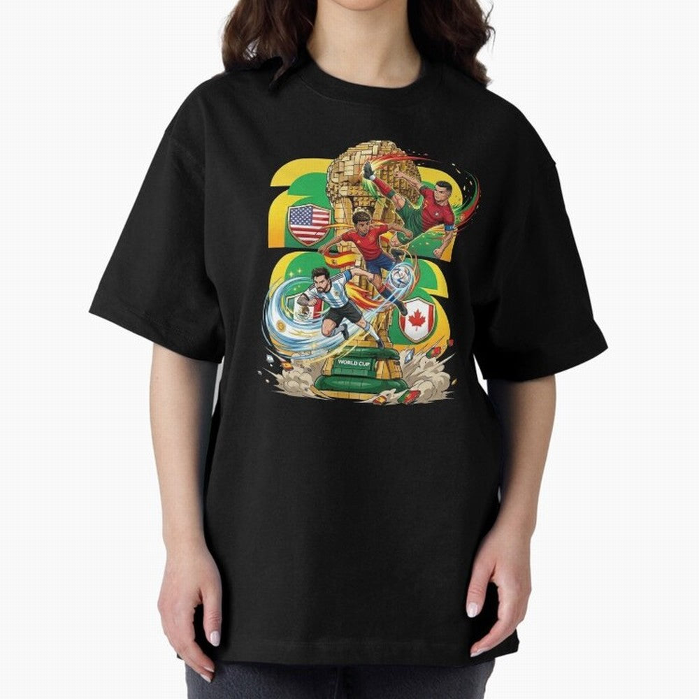 World Cup Teams 2026 Oversized T-Shirt Elevate Match Day Hype around FIFA World Cup 2026 Group Stage, Haaland, Argentina and Brazil, Stadium Memories, Football Loyalty, International Chants and Championship Tradition; Great for Watch Parties,