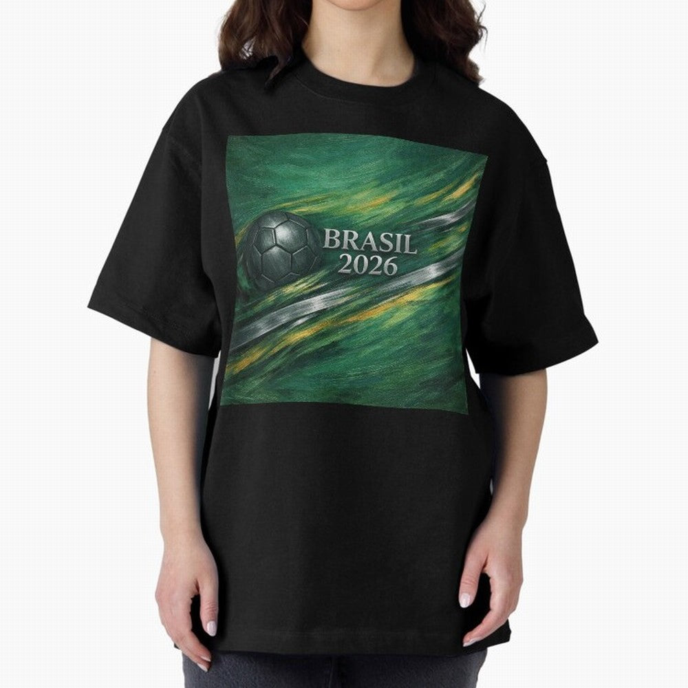 Brazil World Cup 2026 Concept Oversized T-Shirt Feel the FIFA World Cup 2026 Journey through CR7 Highlights, Argentina and Brazil Pride, Retro Football Energy, Iconic Rivalries, Trophy Chase Drama and Stadium Atmosphere; Ideal for Football Dads,