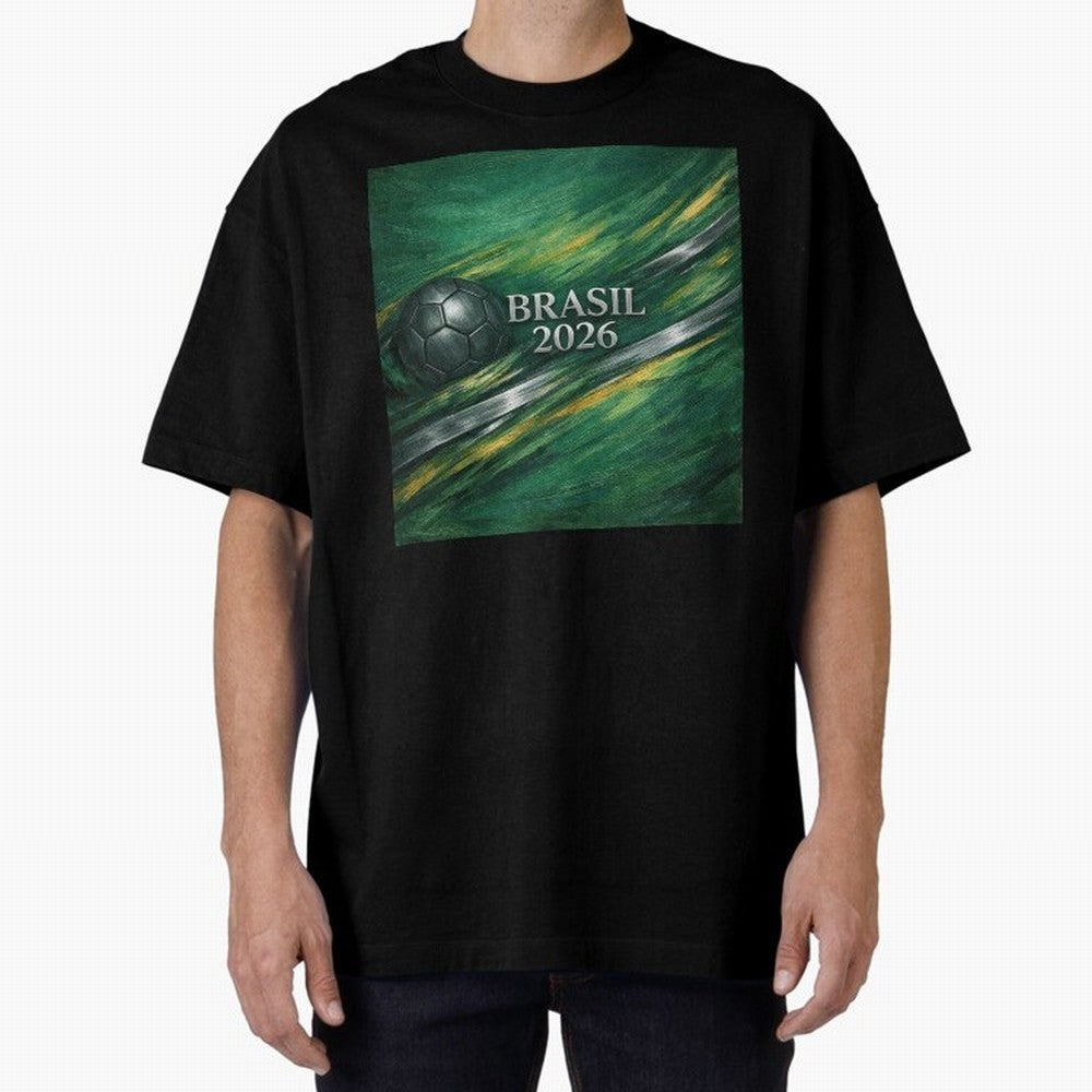 Brazil World Cup 2026 Concept Oversized T-Shirt Feel the FIFA World Cup 2026 Journey through CR7 Highlights, Argentina and Brazil Pride, Retro Football Energy, Iconic Rivalries, Trophy Chase Drama and Stadium Atmosphere; Ideal for Football Dads,