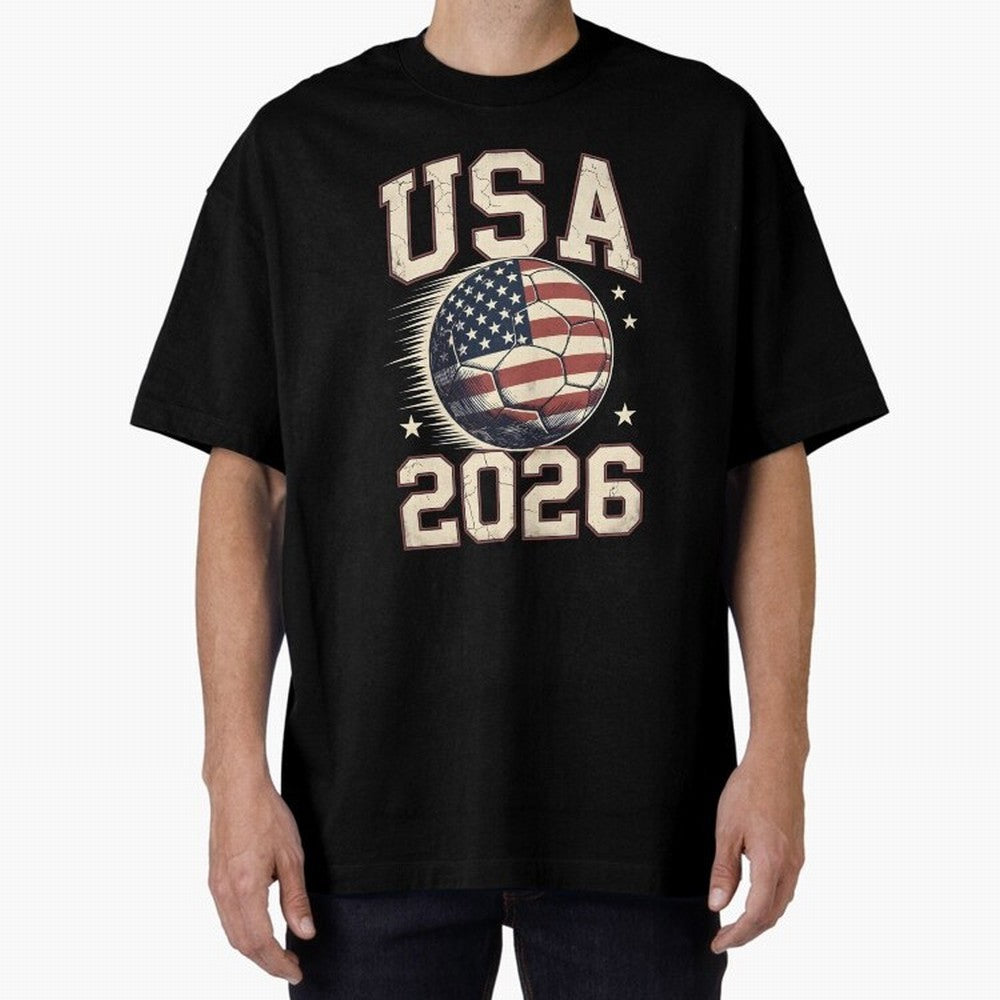 USA 2026 World Cup Soccer Oversized T-Shirt Bring World Football Passion into Match Day Hype around FIFA World Cup 2026 Group Stage, Mbappe and Neymar, Spain, Fan Favorite Moments, National Team Passion, Big Match Drama and Soccer History; Great