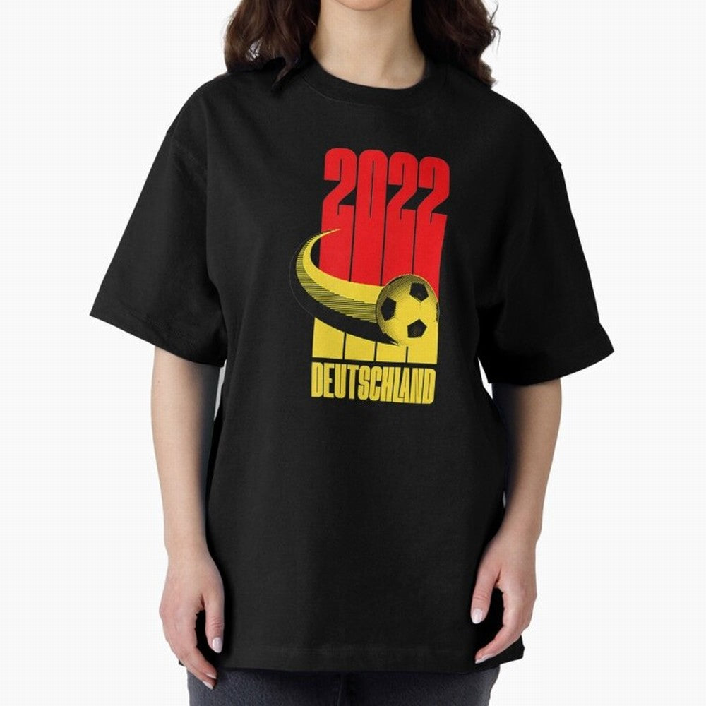 Germany 2022 Football Soccer Graphic Deutschland Oversized T-Shirt Carry FIFA World Cup 2026 for Fans of Haaland and France and Portugal, Bringing Soccer Culture, Superstar Moments, National Team Dreams and Competitive Fire; Made for Die Hard