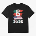 USA Canada Mexico Flag 2026 Cup Brush Art Oversized T-Shirt Bring Bold Fan Energy to the FIFA World Cup 2026 Group Stage Journey through Neymar, Haaland and Cristiano Ronaldo Highlights, Argentina and Brazil Pride, Stadium Memories, Football