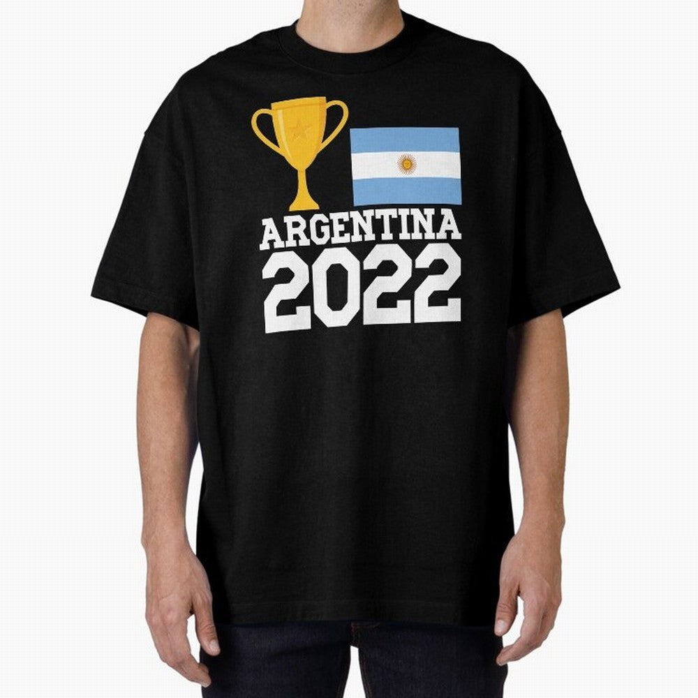 Argentina World Cup Soccer Football 2022, Argentina Soccer Jersey Argentinian Football, Argentina, Argentinian, Qatar World Cup 2022 Oversized T-Shirt Get Ready for FIFA World Cup 2026 USA Canada Mexico Celebrating Mbappe, Portugal, Spain and