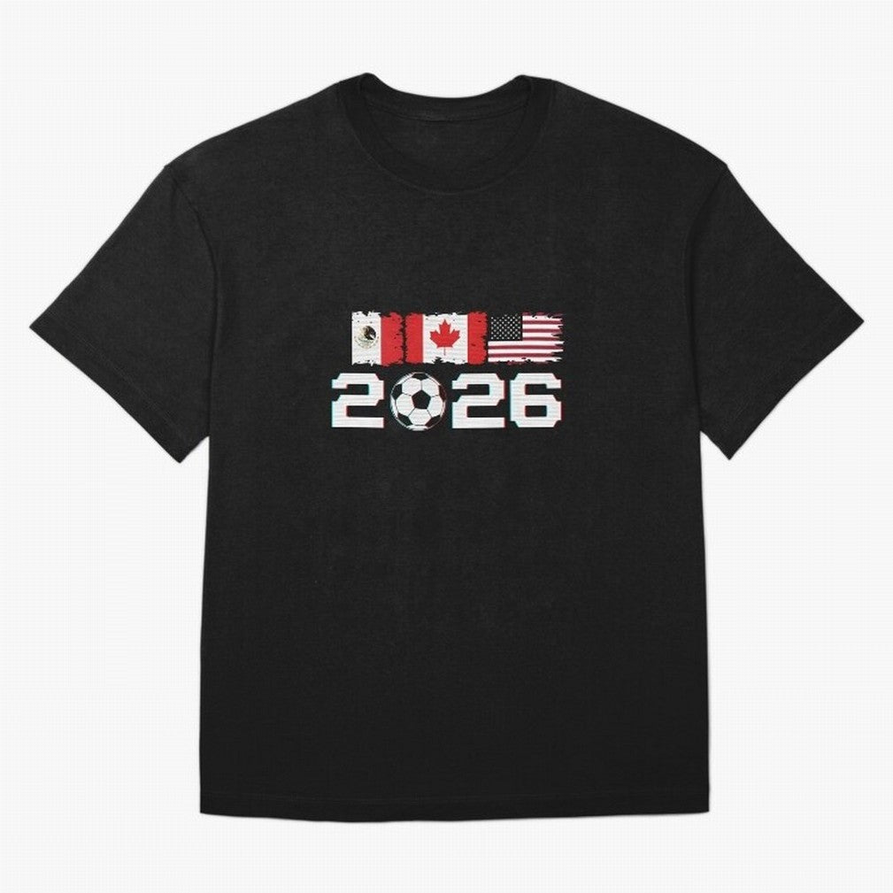 Glitched United 2026 Cup - North America Emblem Part 2 T-Shirt_82924673 Oversized T-Shirt Mark the FIFA World Cup 2026 Group Stage Journey through Cristiano Ronaldo, Haaland and CR7 Highlights, Brazil, Portugal and Argentina Pride, Vintage Soccer