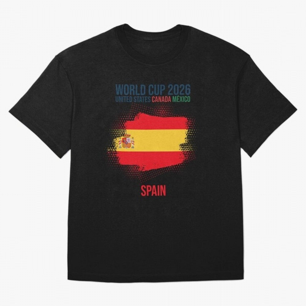 SPAIN WORLD CUP 2026 Oversized T-Shirt Make Memories around the FIFA World Cup 2026 USA Canada Mexico Journey through Messi and Cristiano Ronaldo Highlights, England Pride, Championship Spirit, Famous Goals, Roaring Crowds and International