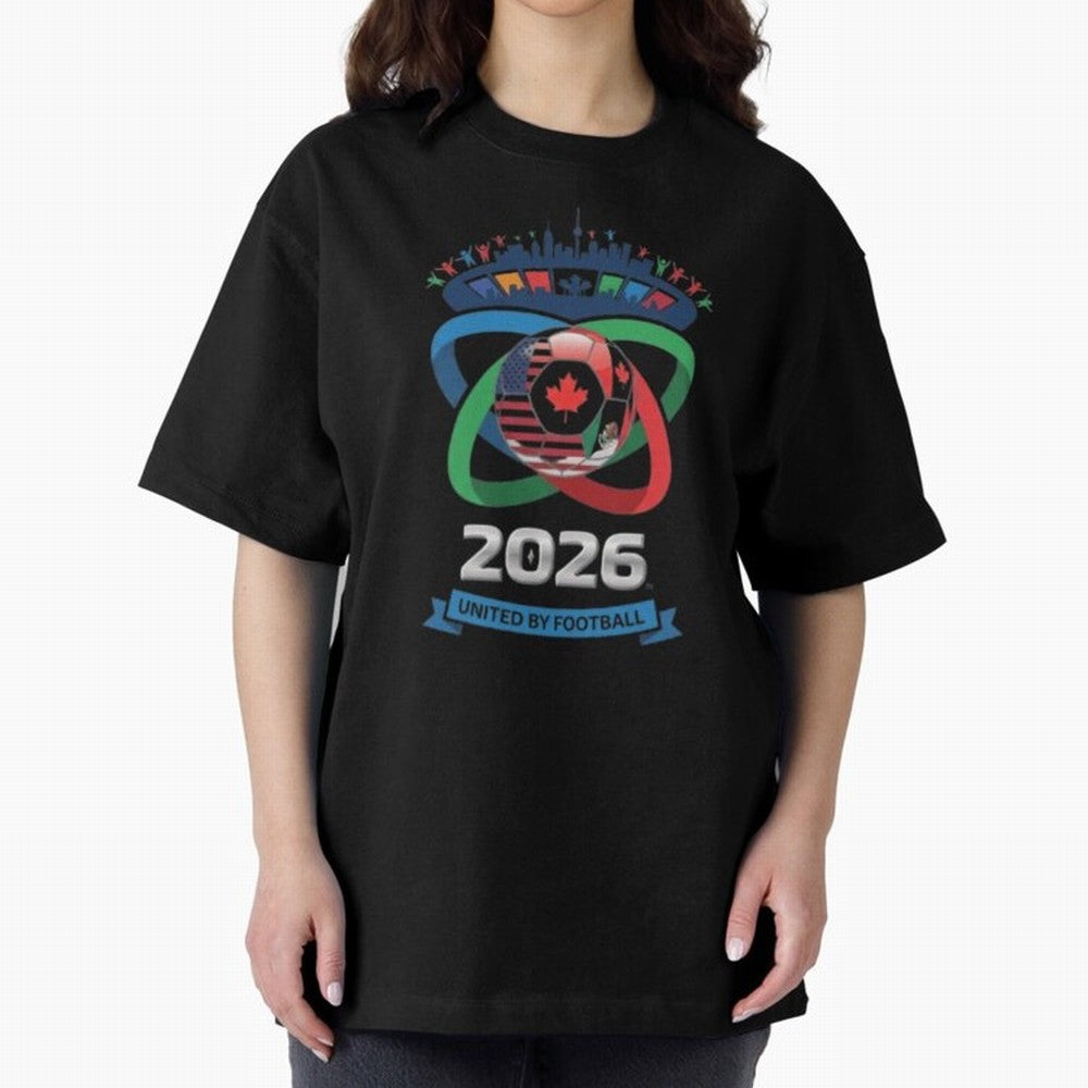 Infinity Loop World Cup 2026 Host Nation Design Oversized T-Shirt Fuel the Hype around the FIFA World Cup 2026 Group Stage Journey through Mbappe and Neymar Highlights, England, France and Netherlands Pride, Soccer Culture, Superstar Moments,