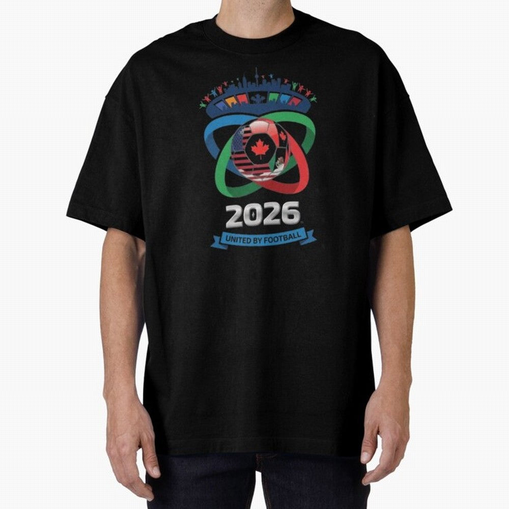 Infinity Loop World Cup 2026 Host Nation Design Oversized T-Shirt Fuel the Hype around the FIFA World Cup 2026 Group Stage Journey through Mbappe and Neymar Highlights, England, France and Netherlands Pride, Soccer Culture, Superstar Moments,