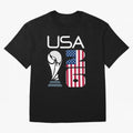 USA 2026 Soccer World Cup Trophy American Flag Design Oversized T-Shirt Show Fan Pride Across Global Football Passion for FIFA World Cup 2026, Centered on Haaland, England, Retro Football Energy, Iconic Rivalries, Trophy Chase Drama and Stadium