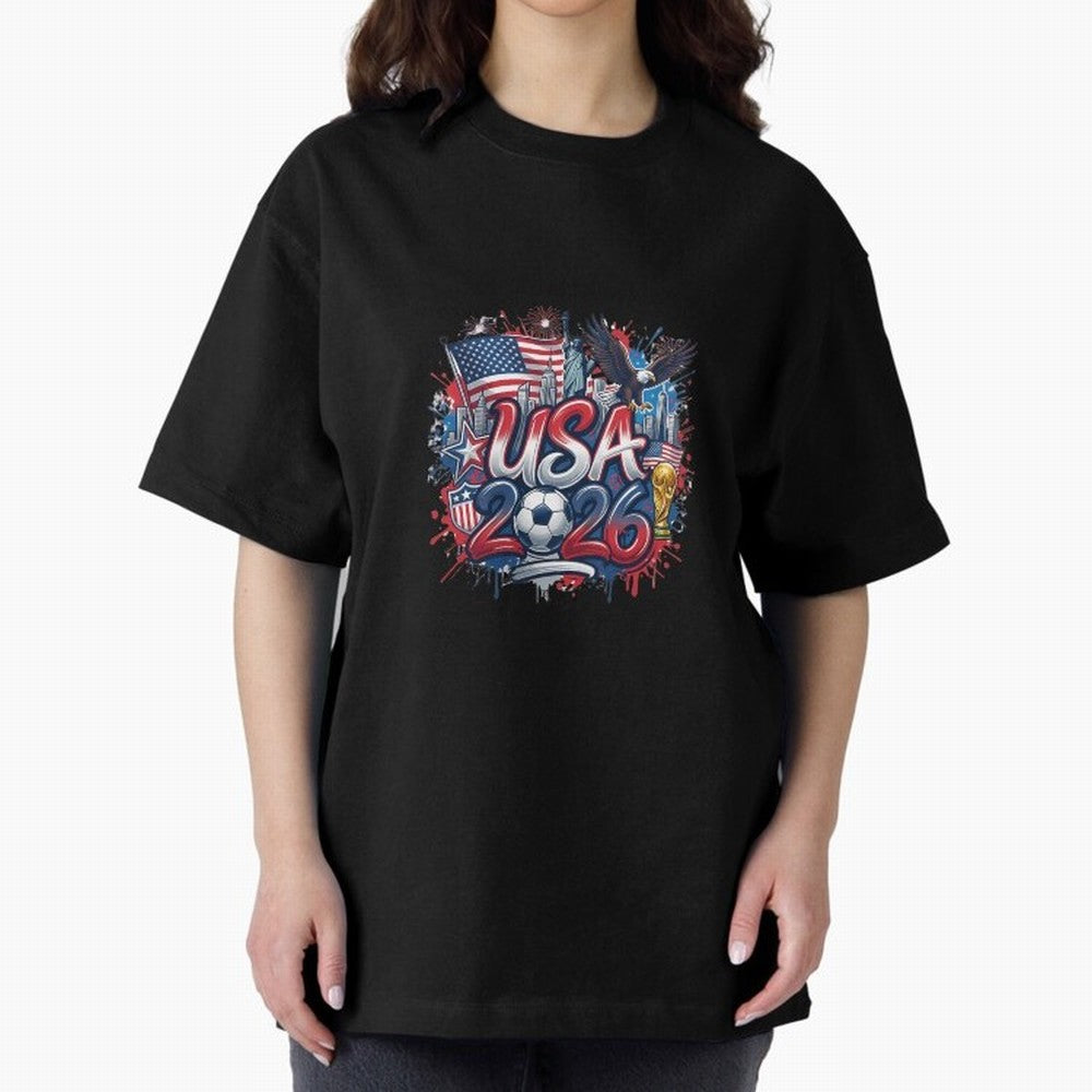 Usa World Cup 2026 Football Legacy Oversized T-Shirt Celebrate National Team Dreams in the FIFA World Cup 2026 USA Canada Mexico Journey through Mbappe and Neymar Highlights, Germany Pride, Sports Nostalgia, International Competition, Famous