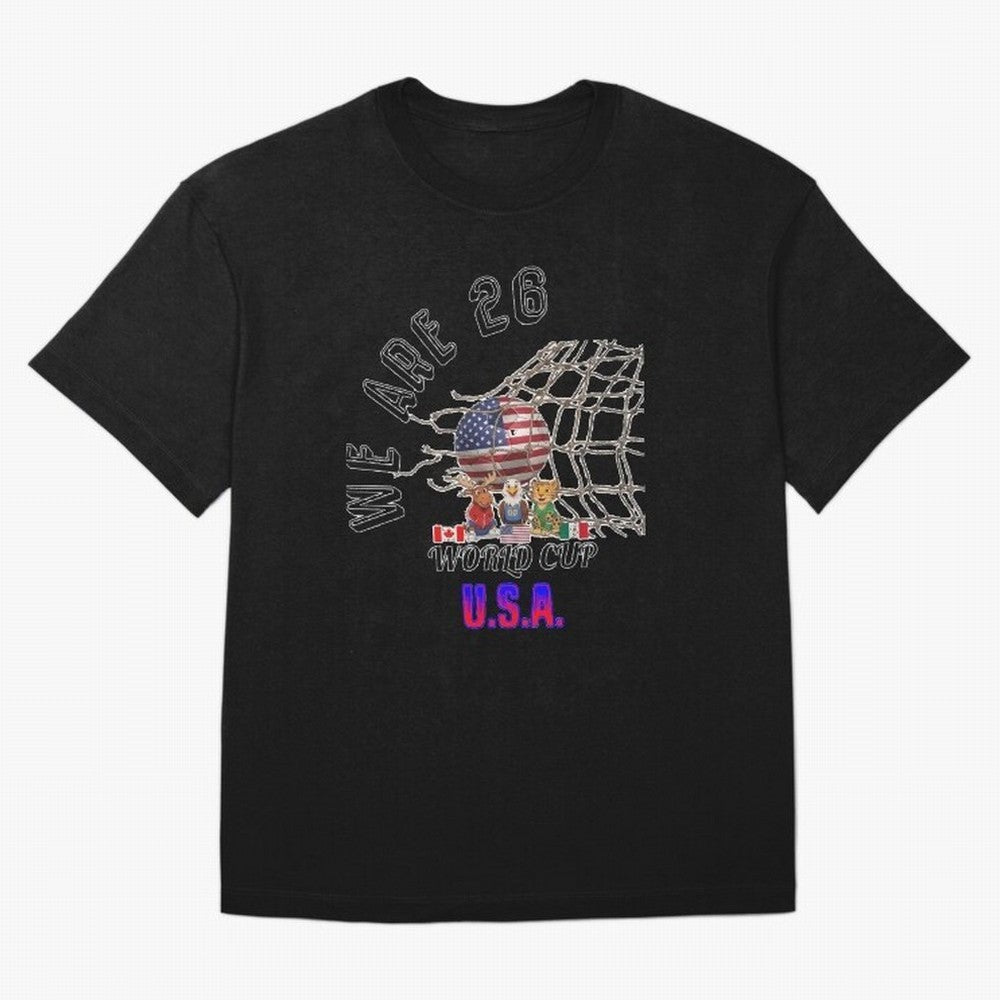 World cup 26 - USA Oversized T-Shirt Feel the Heartbeat of FIFA World Cup 2026 Group Stage Spirit, Connected to Spain and Netherlands, Messi and Cristiano Ronaldo, Championship Spirit, Famous Goals, Roaring Crowds and International Football Unity;