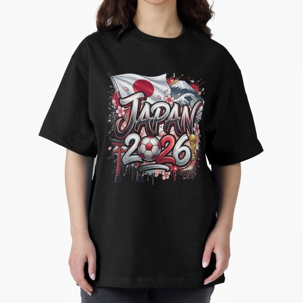 Japan World Cup 2026 Football Legacy Oversized T-Shirt Remember FIFA World Cup 2026 USA Canada Mexico for Fans of Neymar and England and Germany, Bringing Football Passion, Legendary Performances, Festival Vibes and Supporter Community; Ideal for