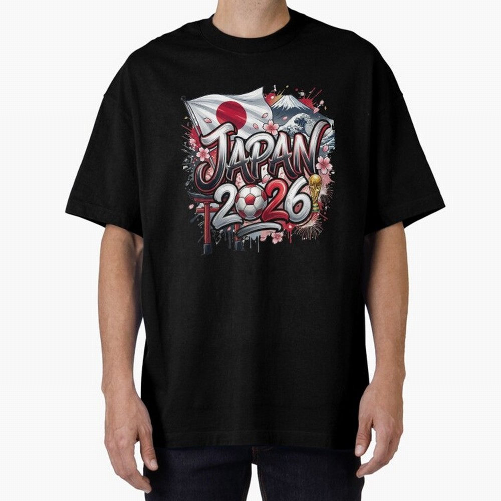 Japan World Cup 2026 Football Legacy Oversized T-Shirt Remember FIFA World Cup 2026 USA Canada Mexico for Fans of Neymar and England and Germany, Bringing Football Passion, Legendary Performances, Festival Vibes and Supporter Community; Ideal for