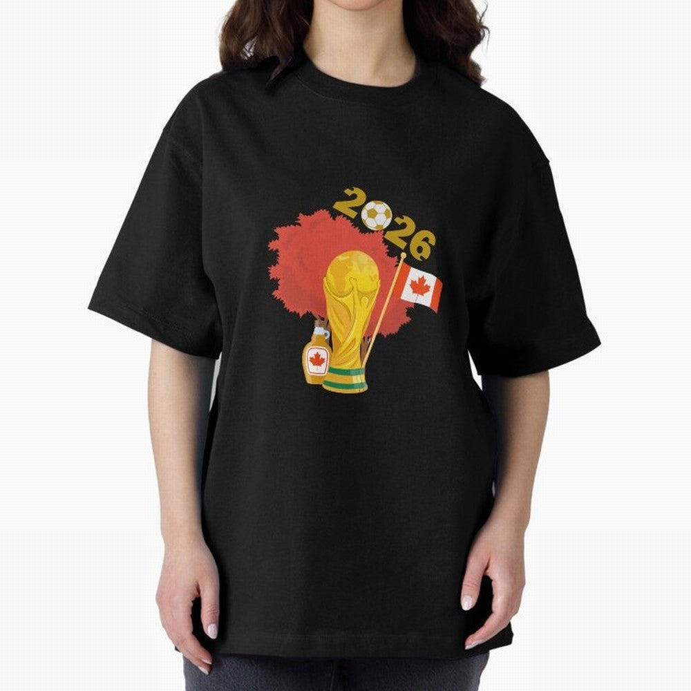 Canada 2026 Football Championship Golden Oversized T-Shirt Make the Season About FIFA World Cup 2026 for Fans of CR7 and Spain, Bringing Stadium Memories, Football Loyalty, International Chants and Championship Tradition; Great for Supporters Who