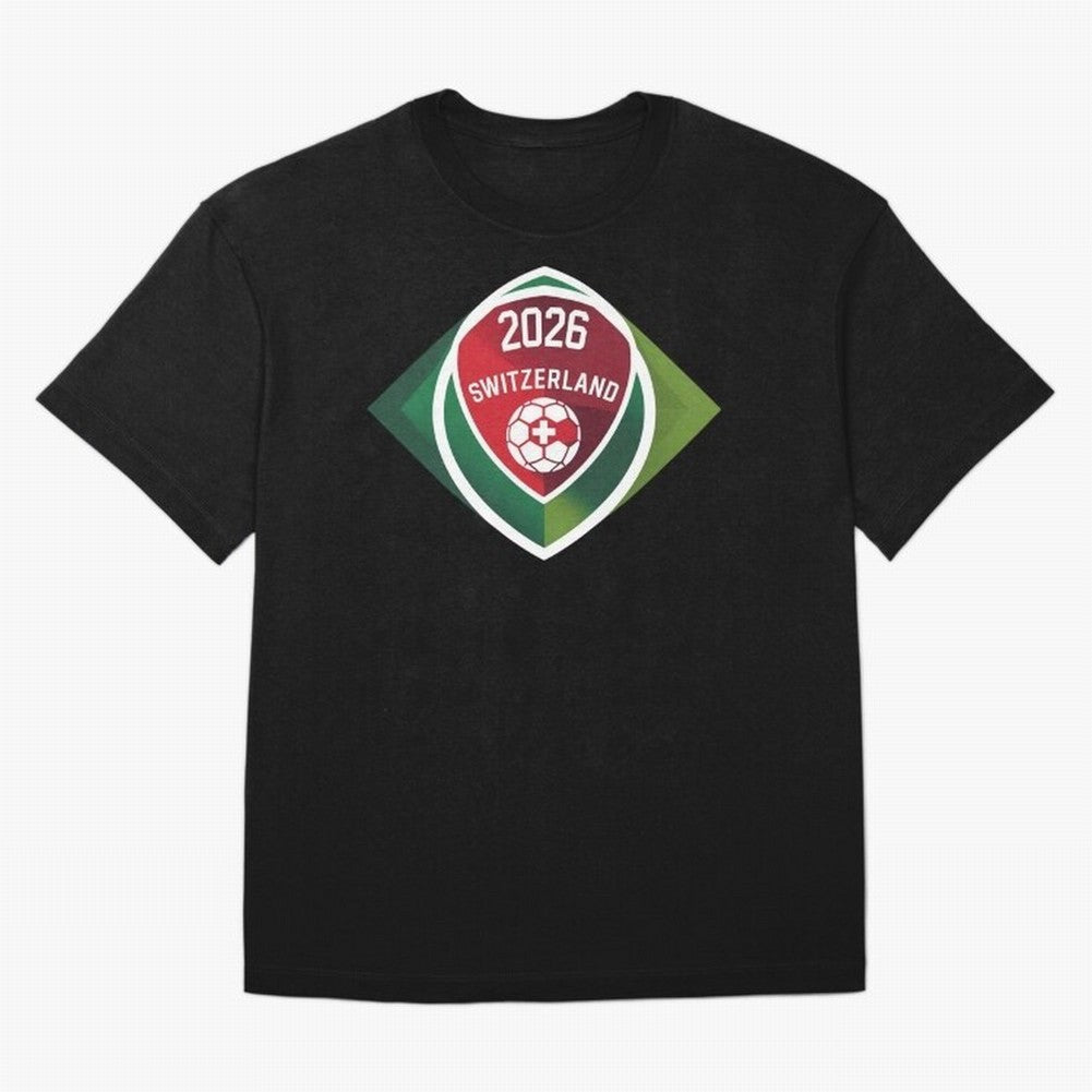 Switzerland 2026 Oversized T-Shirt Honor Football Greatness during Global Football Passion for FIFA World Cup 2026 Group Stage, Capturing Mbappe, France and Portugal, Global Supporter Spirit, Legendary Goals, National Colors and Tournament