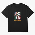 United By Football Soccer Fan Gear 2026 Oversized T-Shirt Celebrate Football Heritage in Global Football Passion for FIFA World Cup 2026 Group Stage, Celebrating Haaland and Mbappe, England, France and Netherlands, Vintage Soccer Flavor, Modern