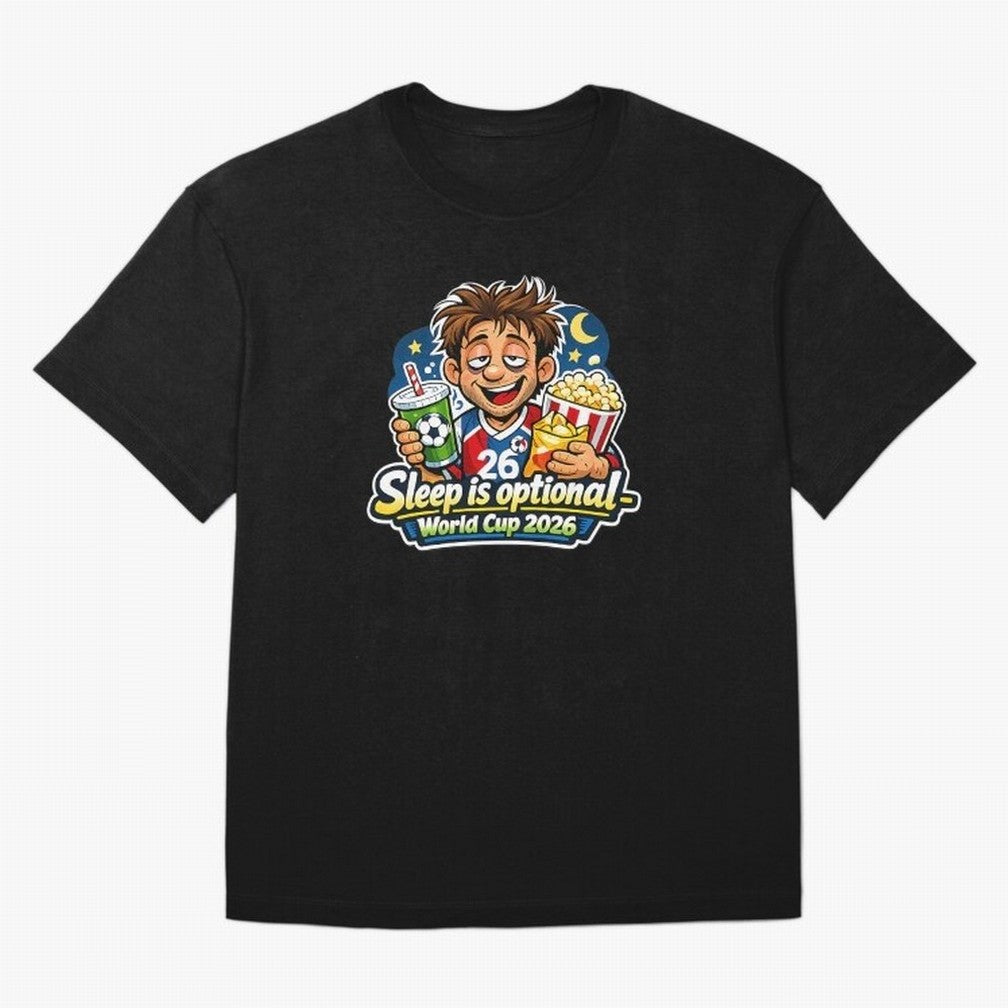 Sleep Is Optional World Cup 2026 Soccer Fan Night Oversized T-Shirt Celebrate the Next Chapter of FIFA World Cup 2026 Group Stage Celebrating Neymar, Portugal Energy, Supporter Pride, Iconic Celebrations, Legendary Names and Global Match Day
