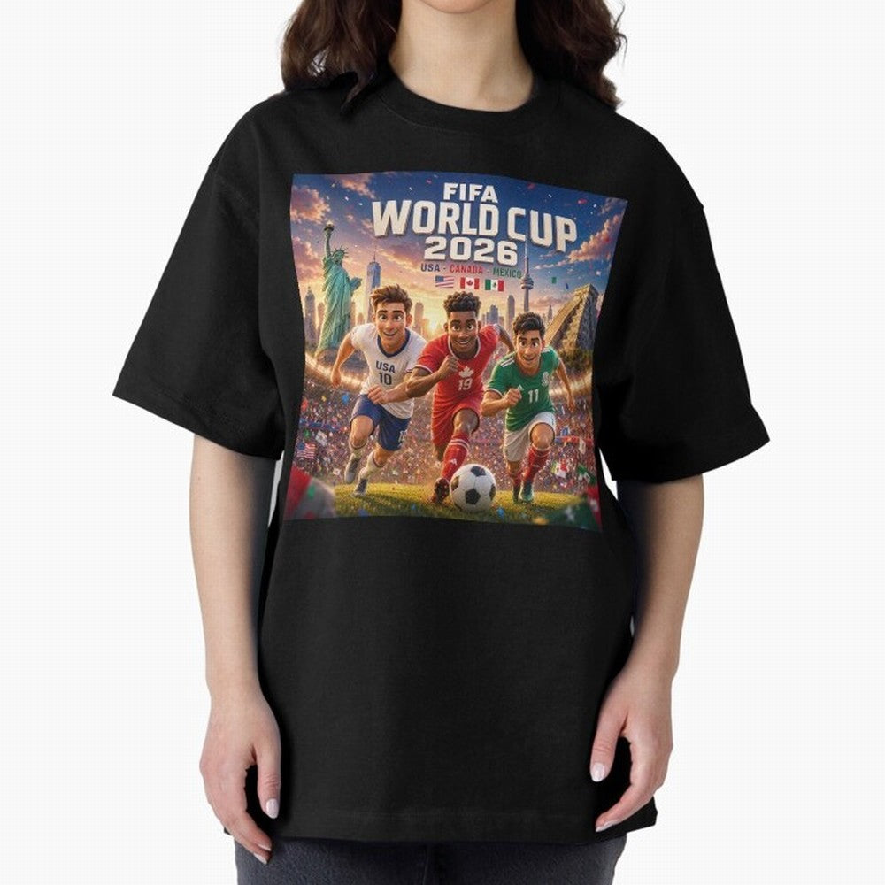 ? USA Canada Mexico Football 2026 #football 2026 Oversized T-Shirt Elevate the FIFA World Cup 2026 USA Canada Mexico Journey through Cristiano Ronaldo Highlights, Brazil, Portugal and Argentina Pride, Vintage Soccer Flavor, Modern Football Stars,