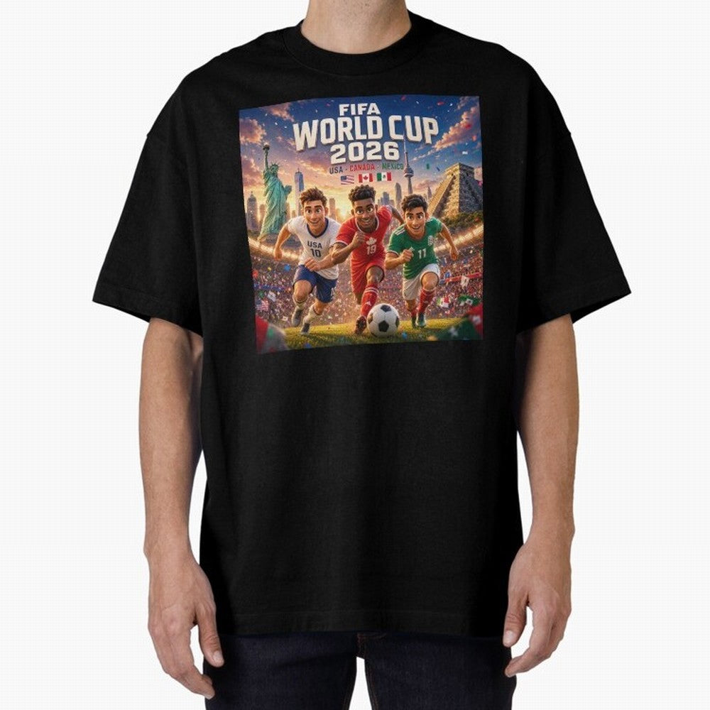 ? USA Canada Mexico Football 2026 #football 2026 Oversized T-Shirt Elevate the FIFA World Cup 2026 USA Canada Mexico Journey through Cristiano Ronaldo Highlights, Brazil, Portugal and Argentina Pride, Vintage Soccer Flavor, Modern Football Stars,