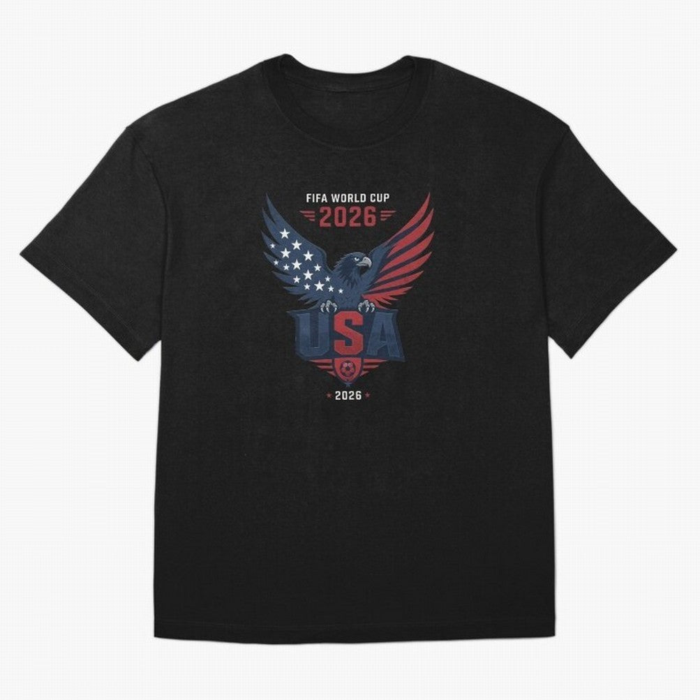 FIFA World Cup 2026 USA Eagle Soccer Logo Oversized T-Shirt Fuel the Hype around FIFA World Cup 2026 USA Canada Mexico Connected to CR7 and Messi, Germany Energy, Worldwide Fan Energy, Dramatic Goals, Stadium Lights and Championship Celebrations;