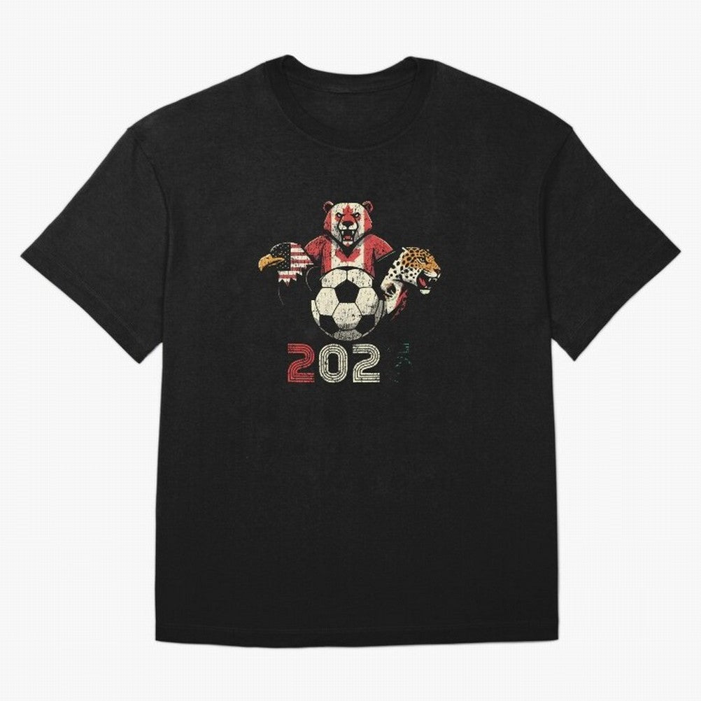 United 2026 Soccer Mascots North America Tournament T-Shirt_83157189 Oversized T-Shirt Bring International Match Energy to the FIFA World Cup 2026 Group Stage Journey through Neymar Highlights, Spain and Netherlands Pride, Worldwide Fan Energy,