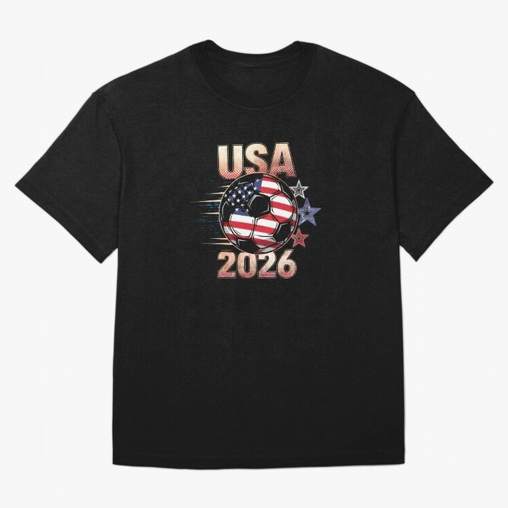 USA Soccer with Red White Blue Stars 2026 Cup T-Shirt_83834283 Oversized T-Shirt Carry the Dream of FIFA World Cup 2026 USA Canada Mexico for Fans of Cristiano Ronaldo, Haaland and CR7 and Argentina and Brazil, Bringing Retro Football Energy,