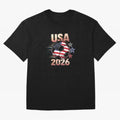 USA Soccer with Red White Blue Stars 2026 Cup T-Shirt_83834283 Oversized T-Shirt Stand with FIFA World Cup 2026 with Messi, CR7 and Mbappe, England, France and Netherlands Energy, Classic Soccer Heritage, Championship Pressure, Fan Loyalty and