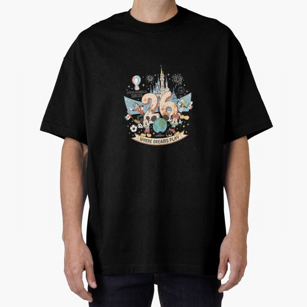 Dreamland Football 26 Oversized T-Shirt Bring Legendary Rivalry Energy to the FIFA World Cup 2026 Journey through CR7 and Messi Highlights, France Pride, Fan Favorite Moments, National Team Passion, Big Match Drama and Soccer History; Perfect for