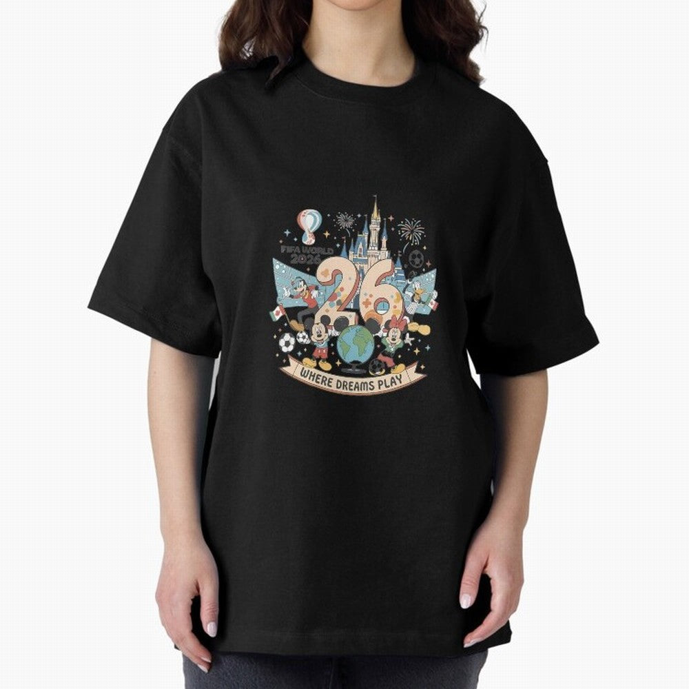 Dreamland Football 26 Oversized T-Shirt Bring Legendary Rivalry Energy to the FIFA World Cup 2026 Journey through CR7 and Messi Highlights, France Pride, Fan Favorite Moments, National Team Passion, Big Match Drama and Soccer History; Perfect for